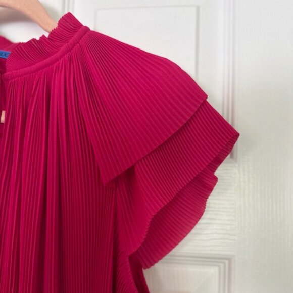 J McLaughlun "Aisha" pleated flutter-sleeve dress, Size S - Picture 5 of 5